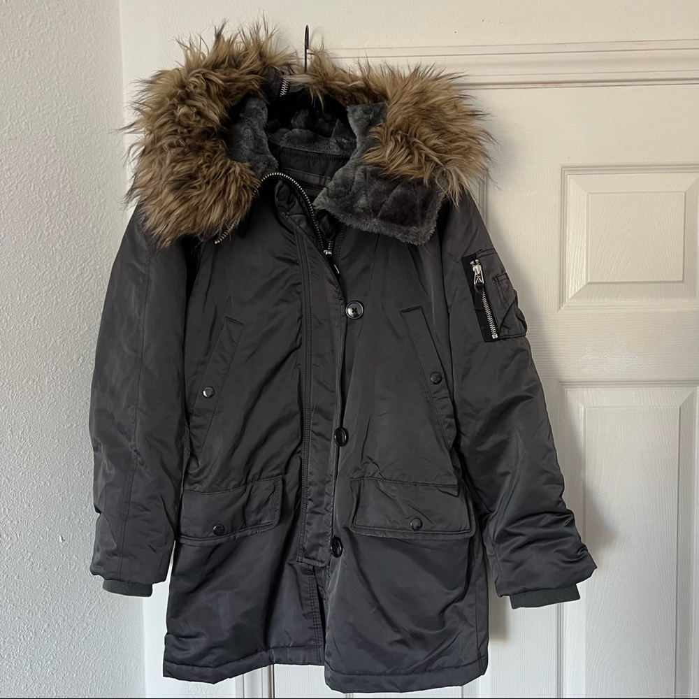 Gap Women Lined Jacket w/Fur Hood Petite XS